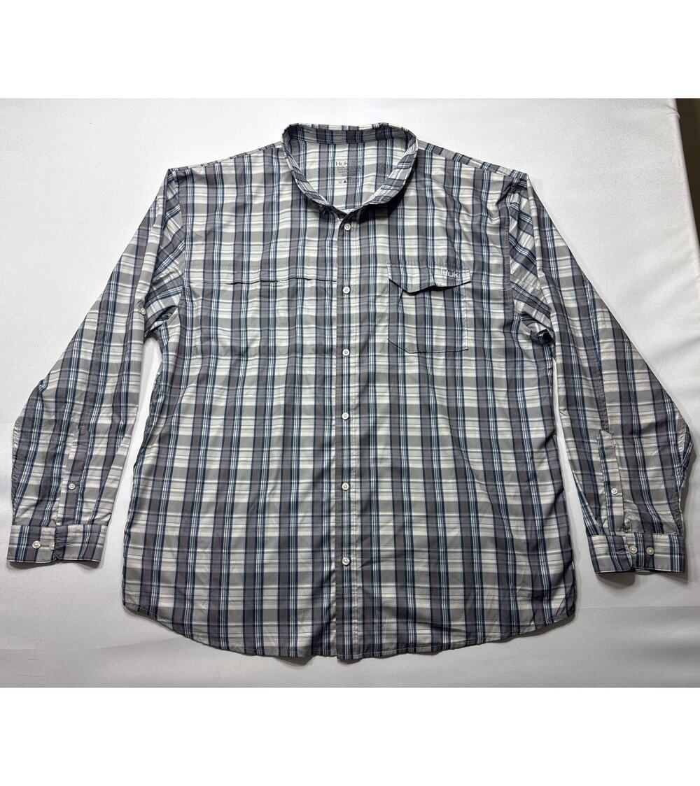 HUK Performance Fabrics Men's Long Sleeve‎ Plaid Button Up Shirt - Size XXXL